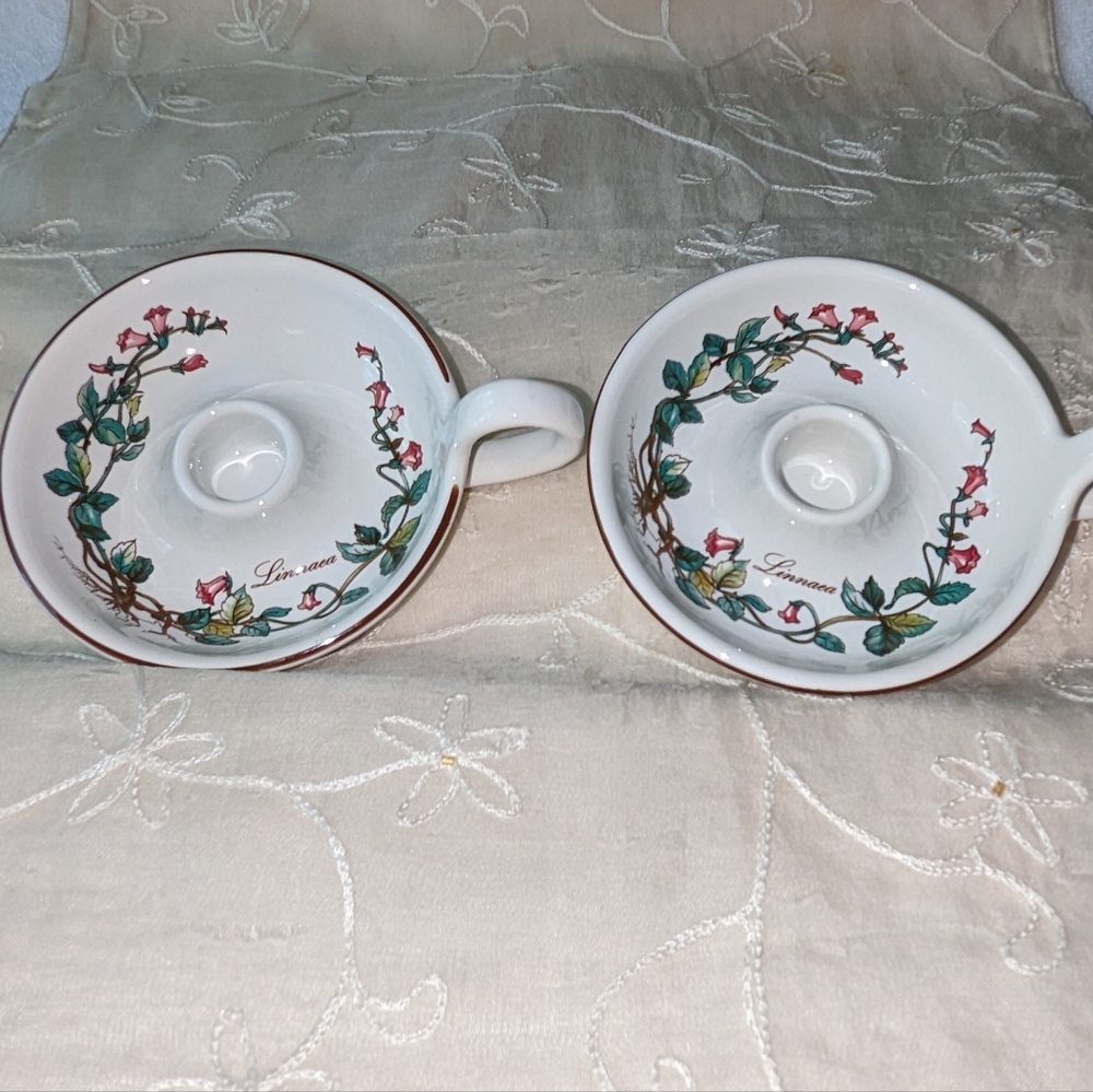Villeroy & Boch botanical pair candlesticks.